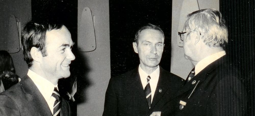 von links: Fritz Heimbuechler, Wolfram Seeger, Karl-Heinz Dobbert, 1973.JPG